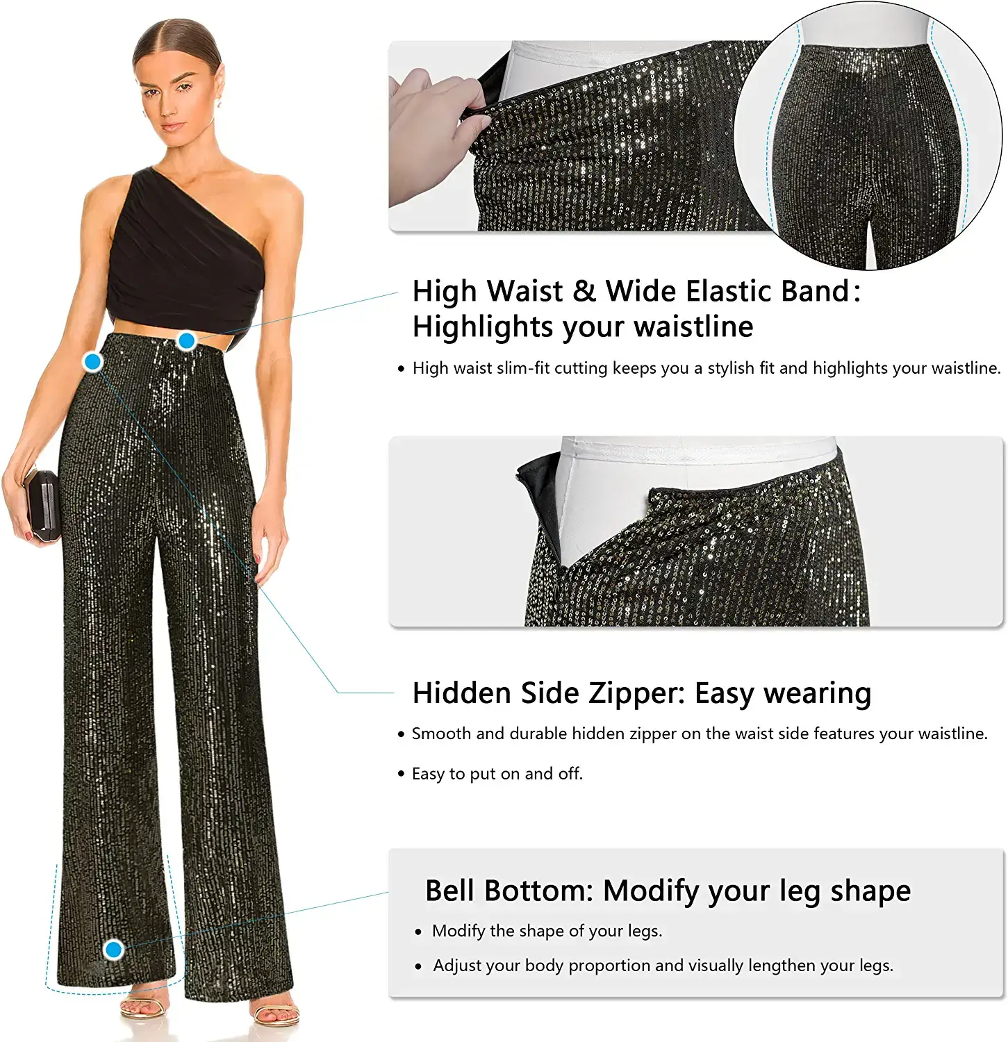 womens sequin pants