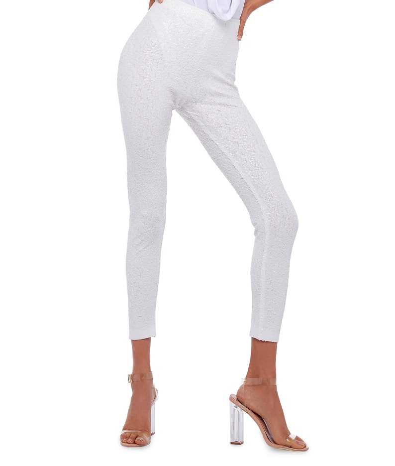 White Sequin Leggings - Trendy, Comfortable and Durable
