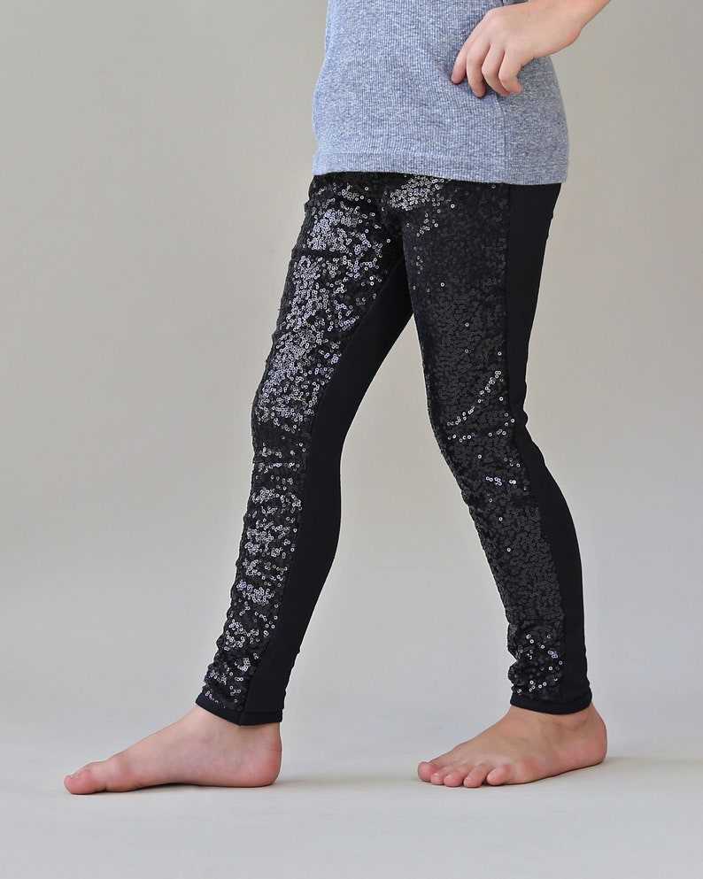 Black Sequin Pants, Black Sequin Leggings, Black Leggings#3