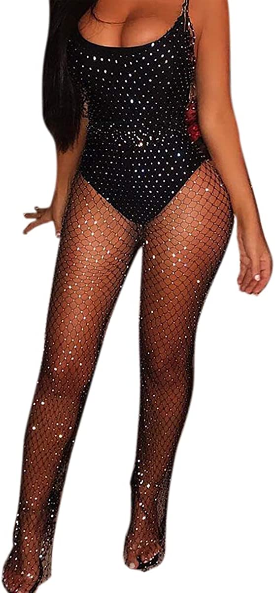  2022 Sequin Mesh Pants Glitter Sparkle Rave Pants High Waist  Sheer Euphoria Outfit for Women Dance Festival Clubwear : Clothing, Shoes 