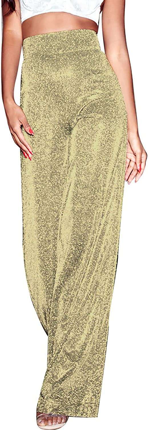 Eye - catching Sexy Sparkly Wide Leg Pants to Make a Statement 