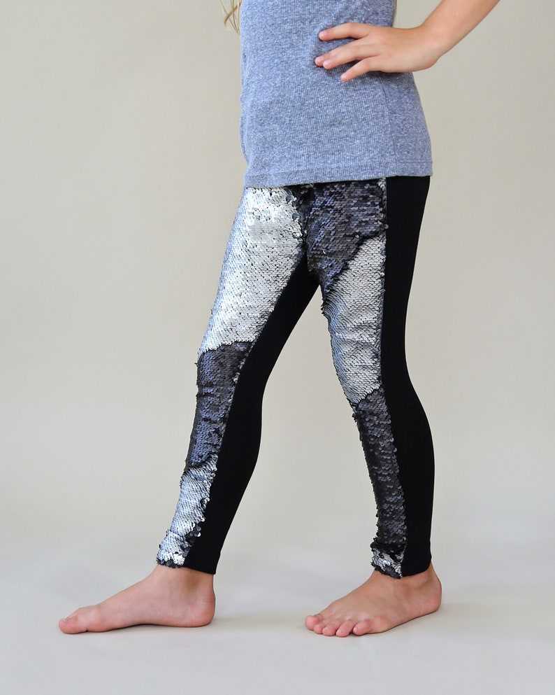 Black and Silver Reversible Sequined Pants, Flip Sequin Pants, Black and Silver Sequined Pants, Magic Sequin Pants#7