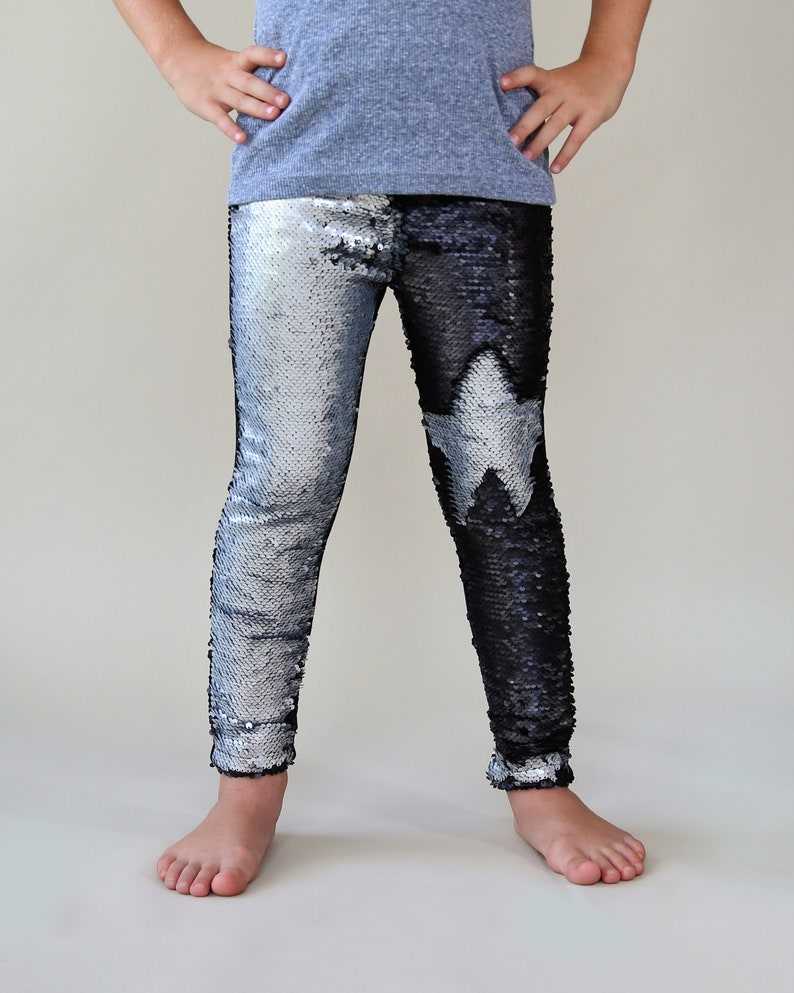 Black and Silver Reversible Sequined Pants, Flip Sequin Pants, Black and Silver Sequined Pants, Magic Sequin Pants#3