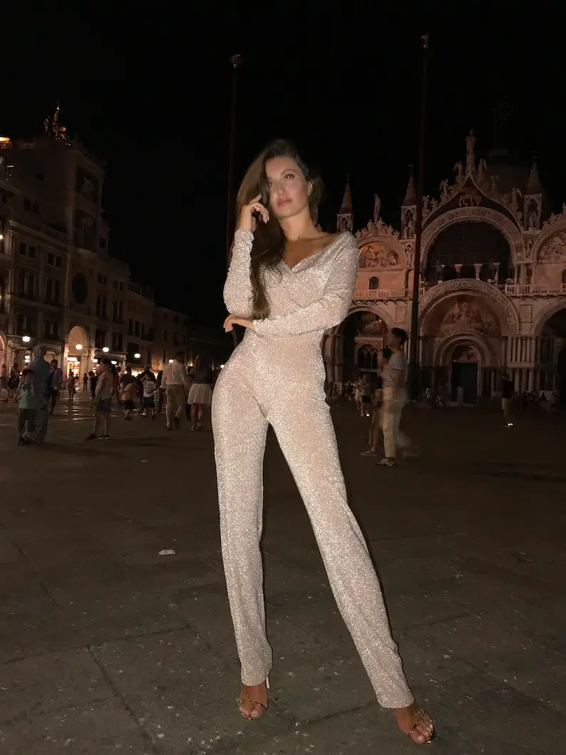 Sequin cheap wedding jumpsuit