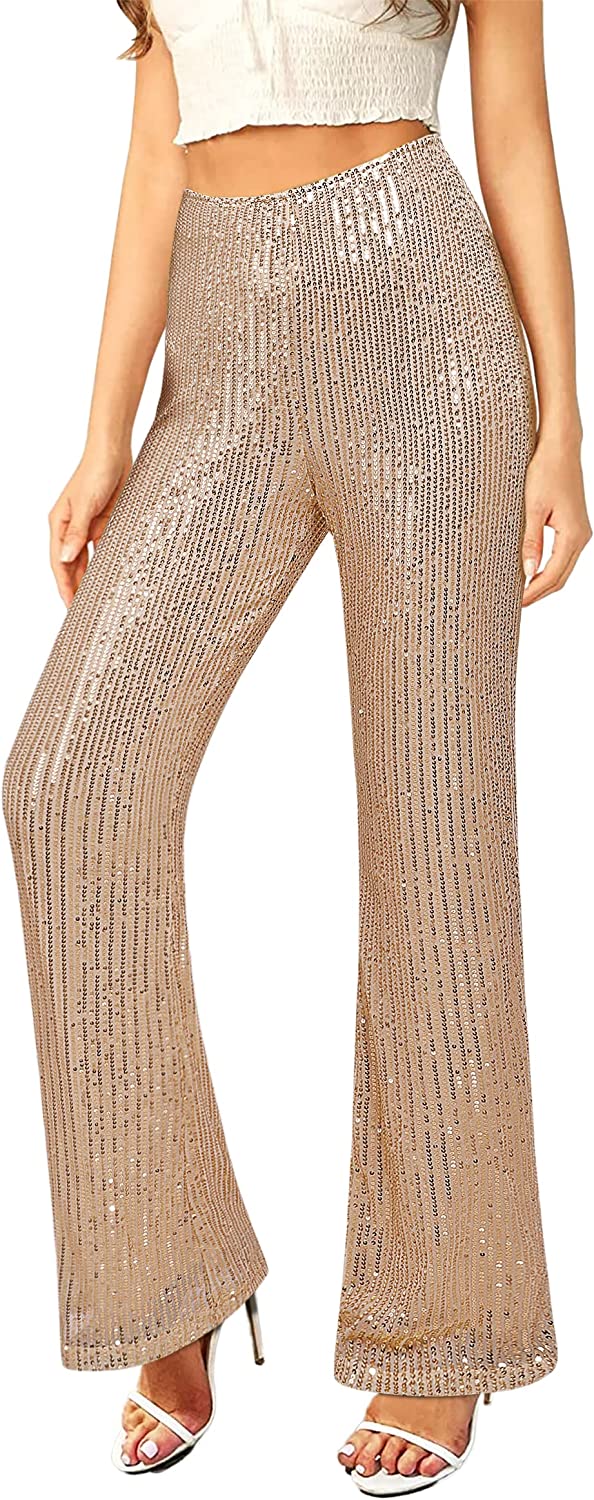 Metallic Moon Sequin Flare Trousers | Nasty Gal