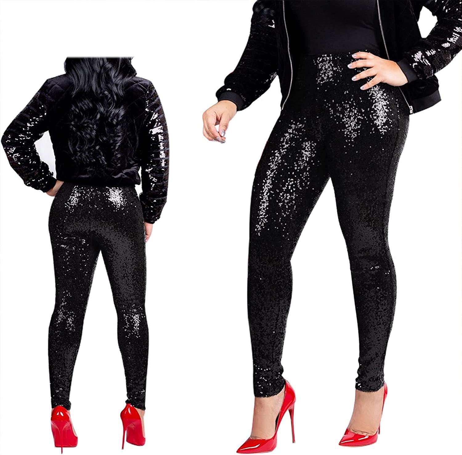 Women Sexy Sequin Pant, Sparkle Tight Trousers Pencil Pants, Yoga Clubwear#4