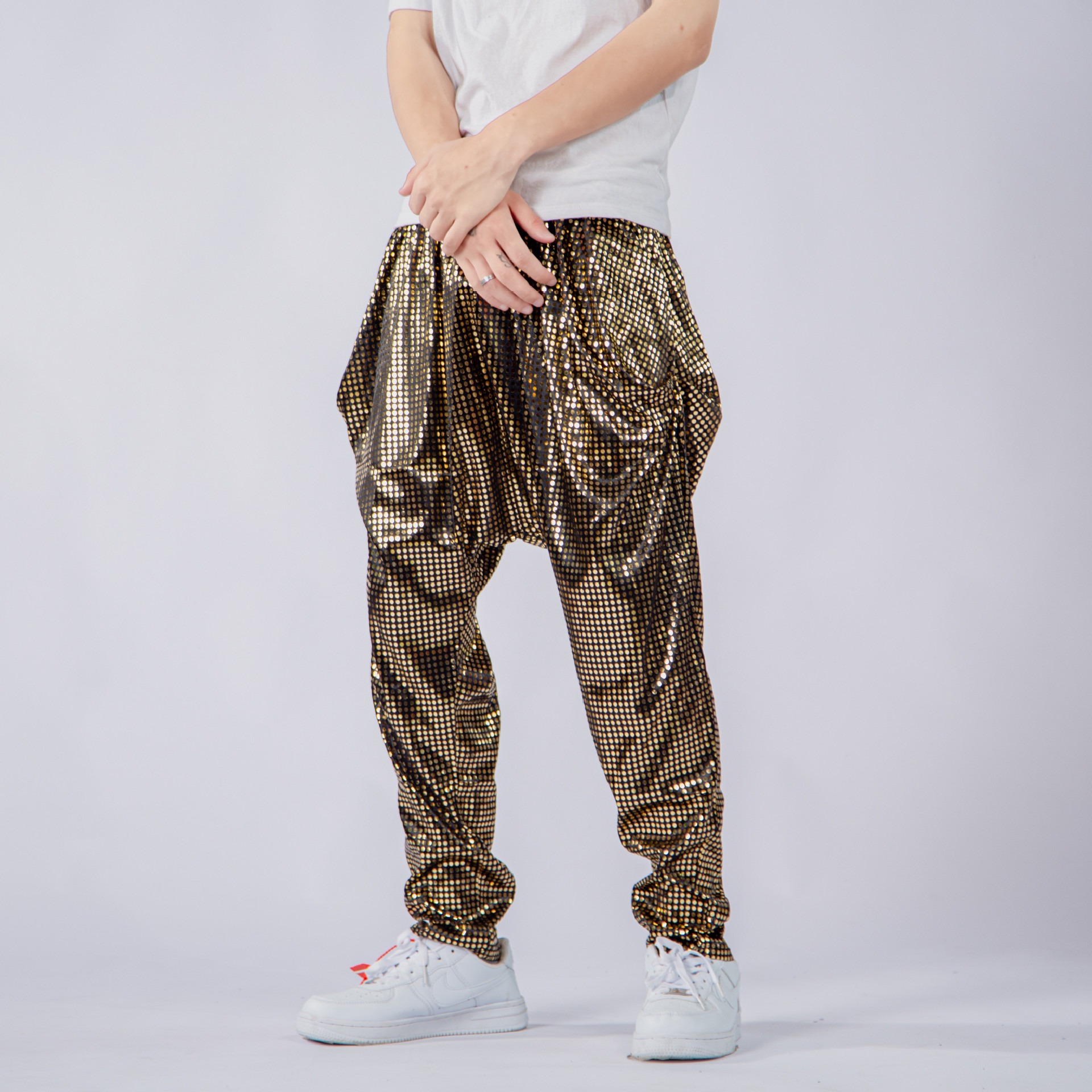 Gold Metallic Harem Pants | Wish Wear