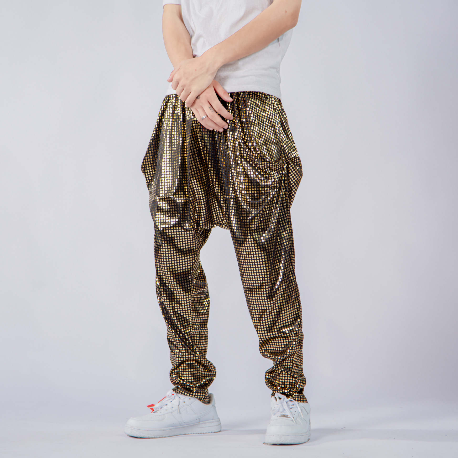 Eye-catching Shiny Black Men's Sequin Pants to Make a Statement