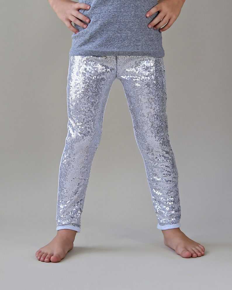 4th & Reckless sequin leggings with front spilt in silver sequin