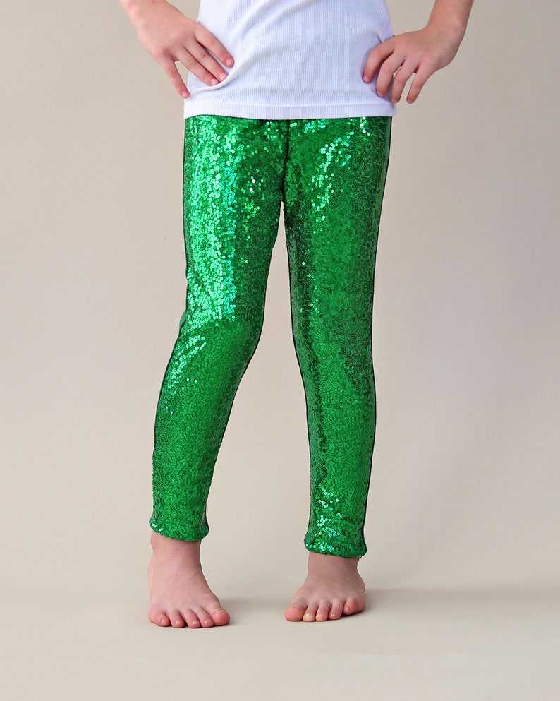 Shape Green Mirrored Sequin Leggings, Shape