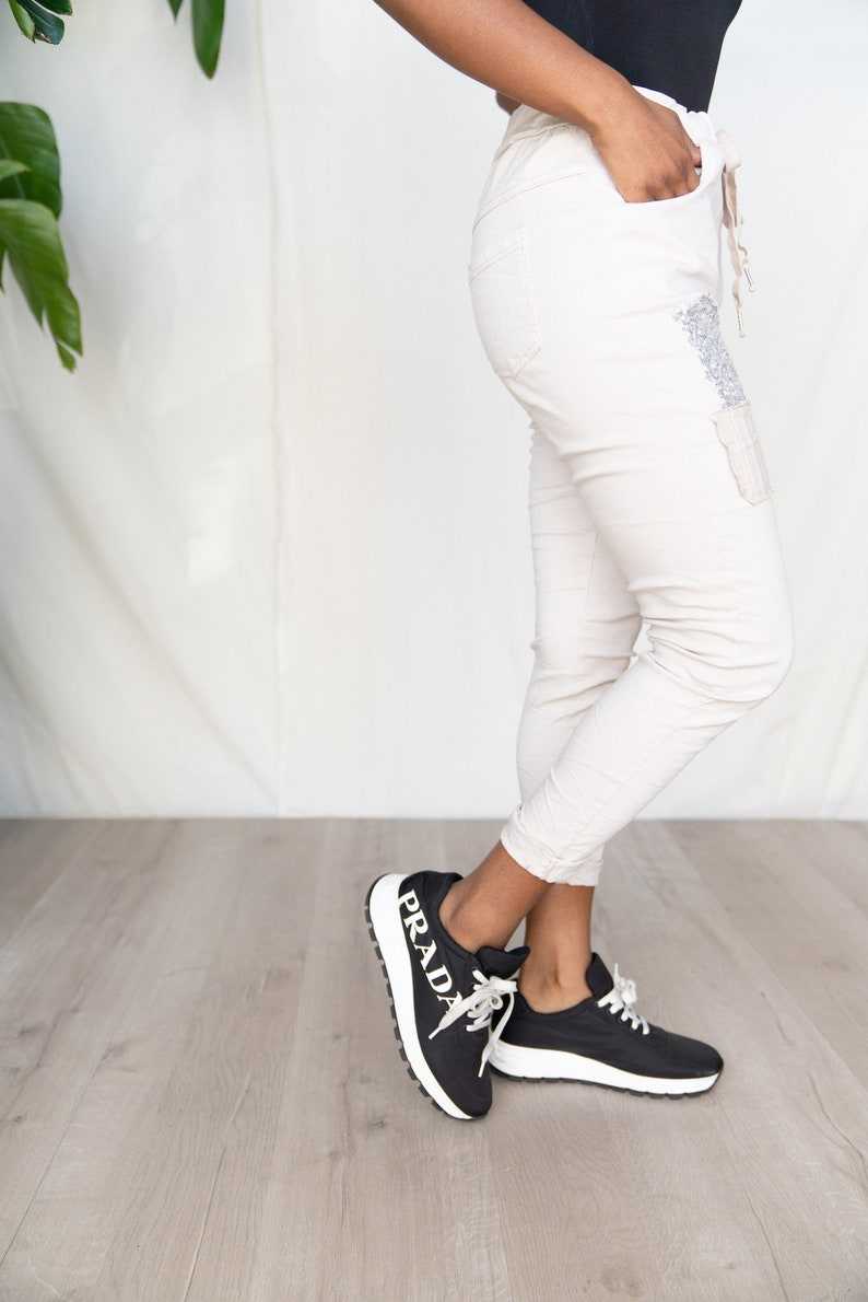 Comfortable Sequin Jogger Pants, Joggers Pencil Pants, Fall Clubwear Outfits#5