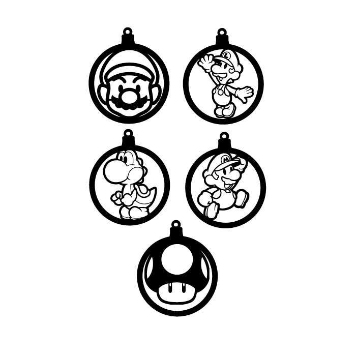 Mario Svg Free, Super Mario Christmas Ornament SVG & PNG | mariosvg.com