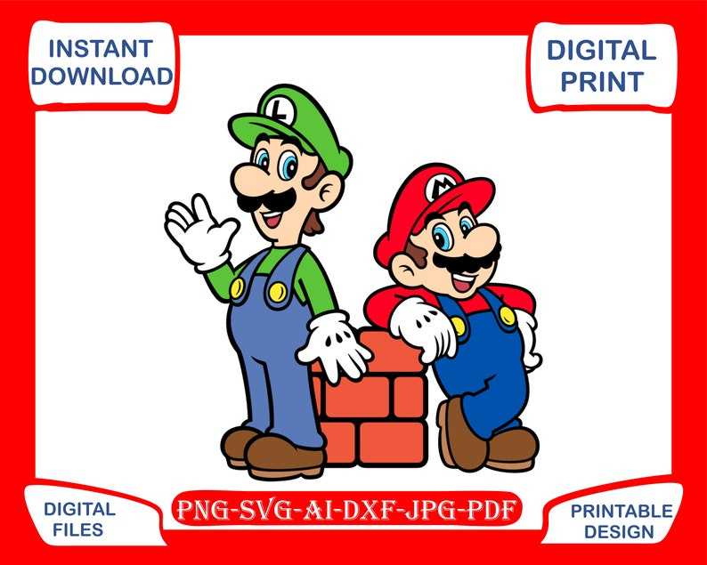 Super Mario Characters Png, Super Mario Png, Super Mario World Png, Mario  Png, Cartoon Png Digital File