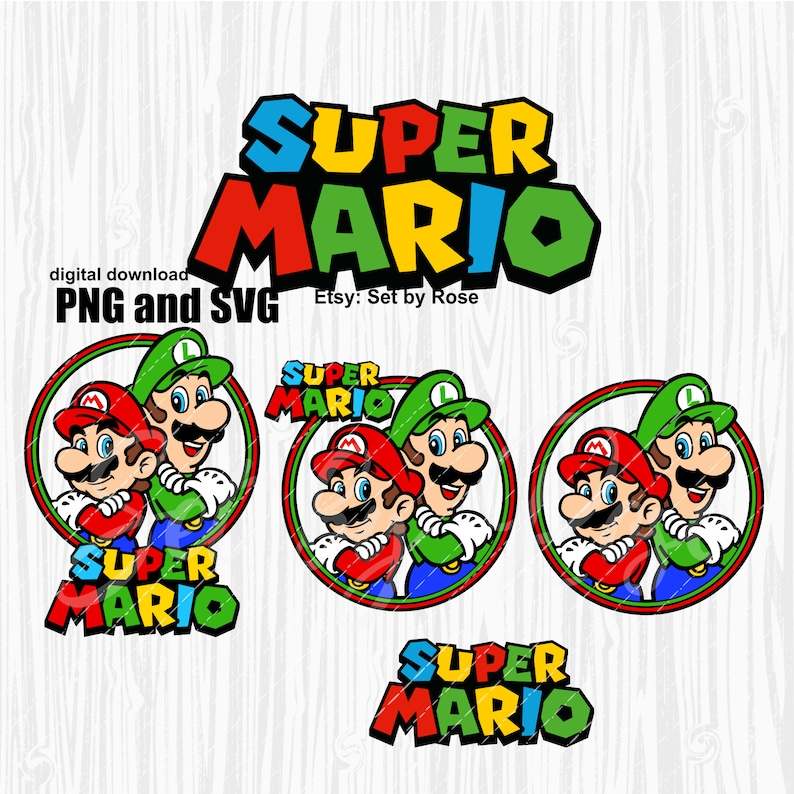 Super mario 5e anniversaire SVG, PNG, jpg, anniversaire svg, Cricut, camée  silhouette, image de fichier coupé -  France