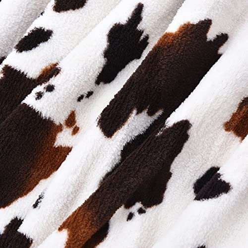 Brown Cow Print Blanket, Soft Cow Print Blanket