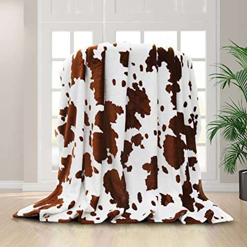 Brown Cow Print Blanket, Wish Tree Soft Blanket