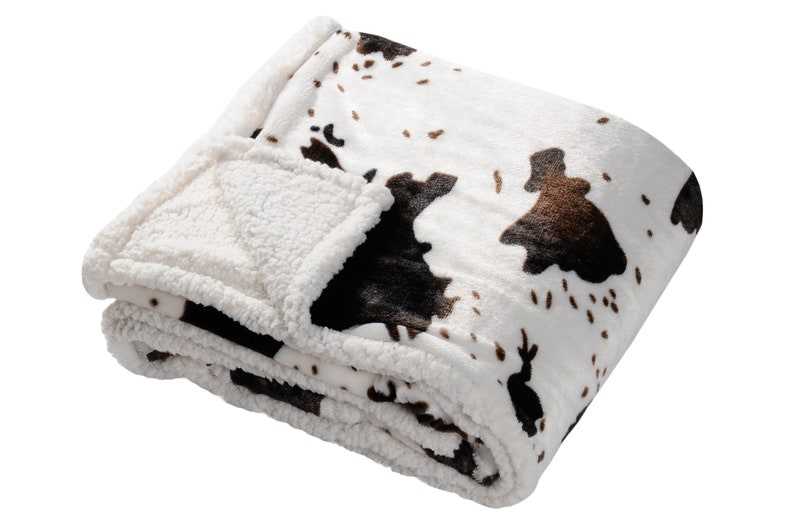 Cow Print Soft Blanket, Brown And White Soft Blanket#1