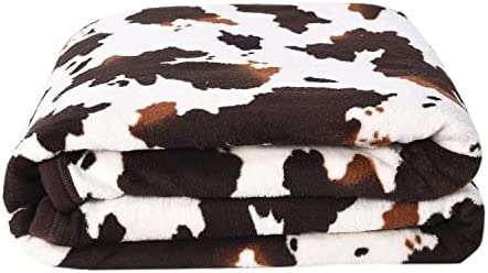 Brown Cow Print Blanket, Soft Cow Print Blanket