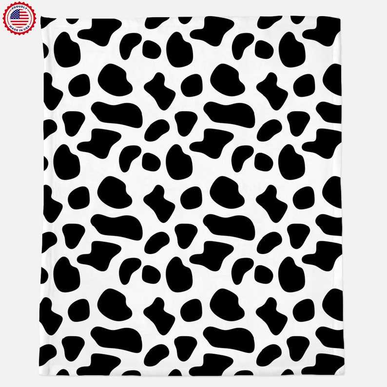 Cow Print Fleece Blanket, Cow Print Blanket Gift