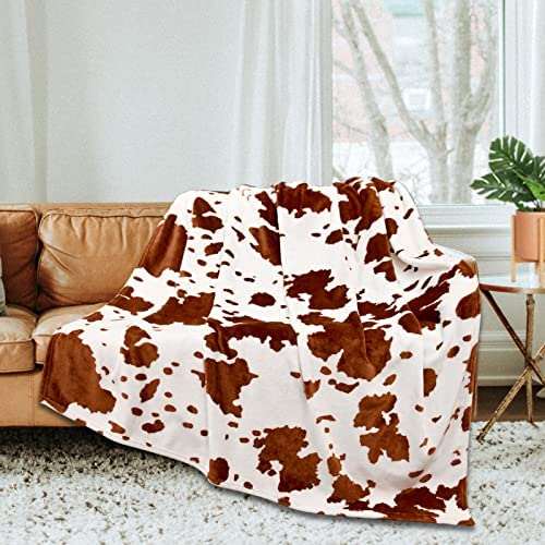 Brown Cow Print Blanket, Wish Tree Soft Blanket