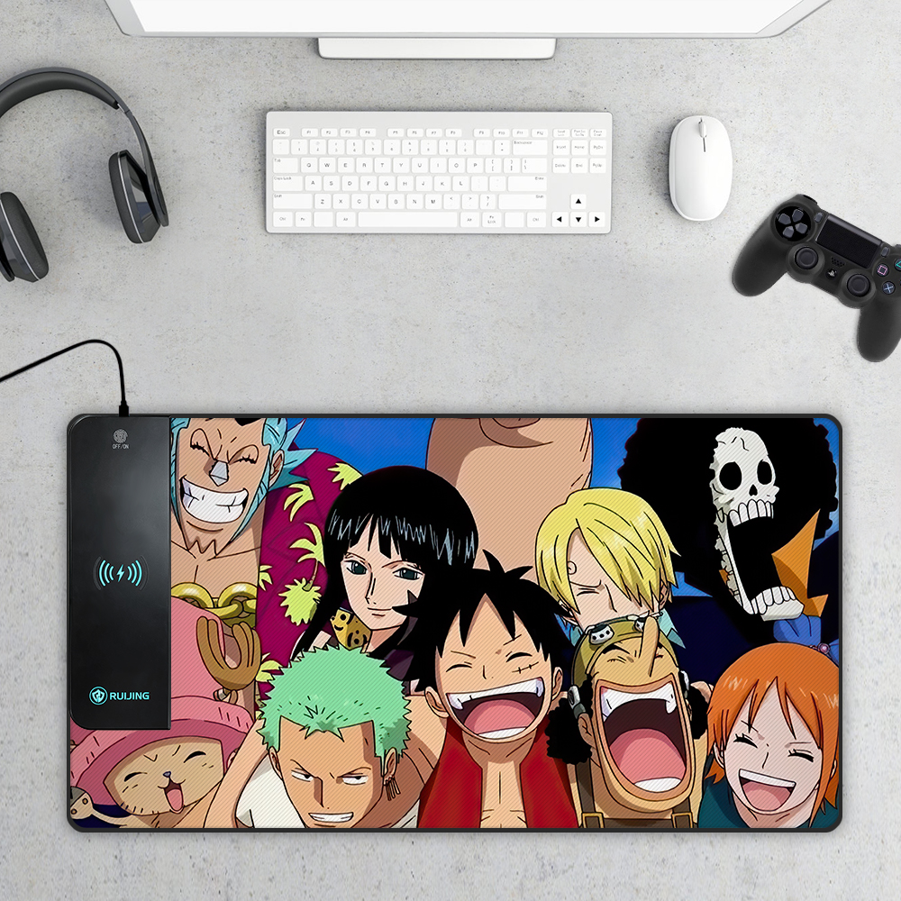 One Piece RGB Mouse Pad Xxl Luz De Fundo LED Pc Gamer Acessórios Com  Mousepad De Fio Anime Tapete Protetor De Mesa Teclado Fofo - Escorrega o  Preço