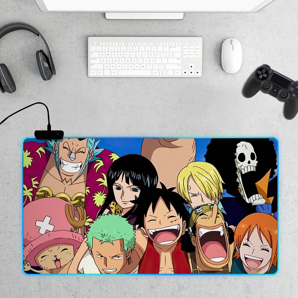 mousepad Anime RGB gamer Para Computador One Piece mouse pads