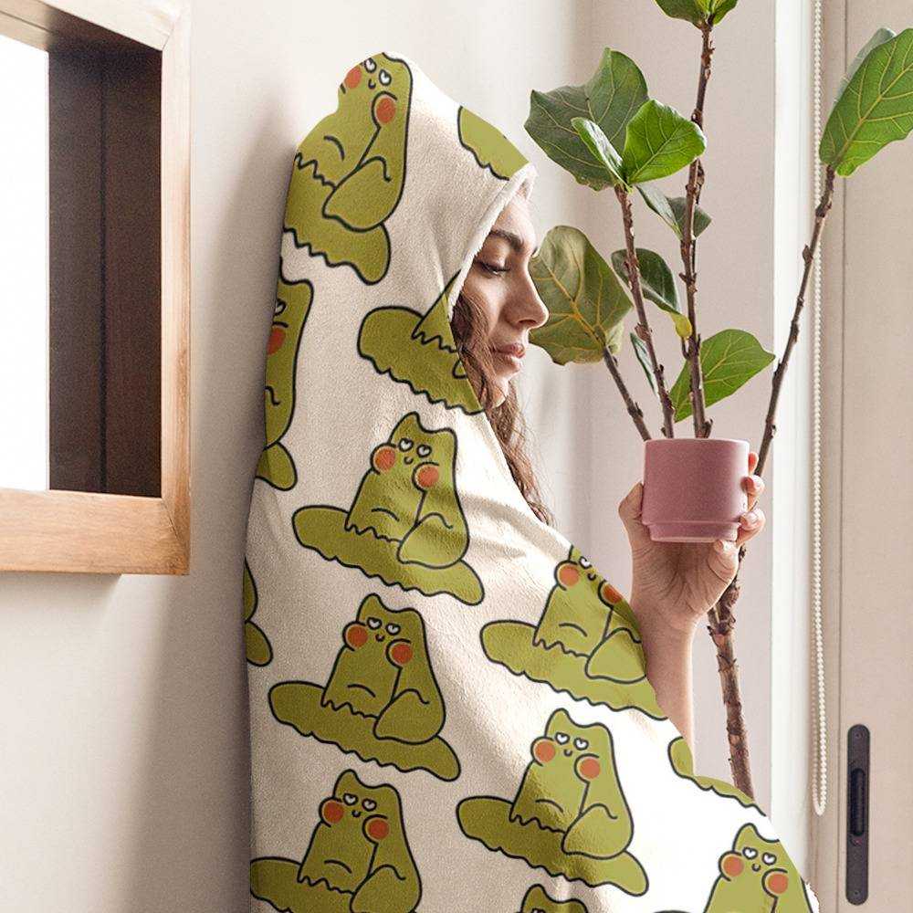 Frog Blanket Hoodie Blanket 80x60 Froggy Frog Hooded Blanket