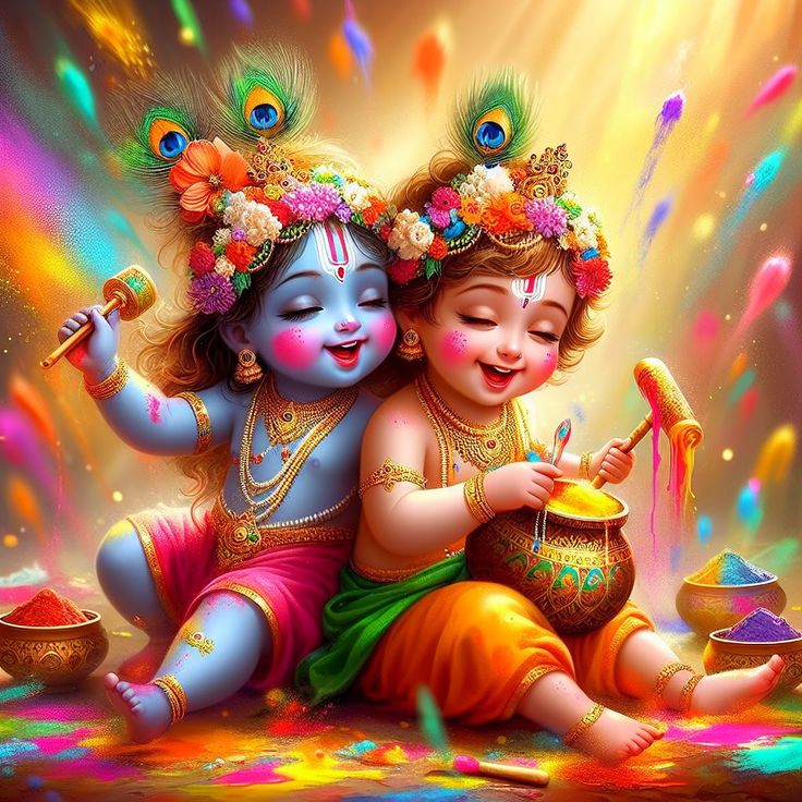 Radha Krishna and Holi