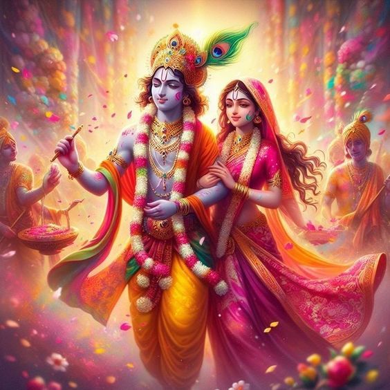 Radha Krishna and Holi