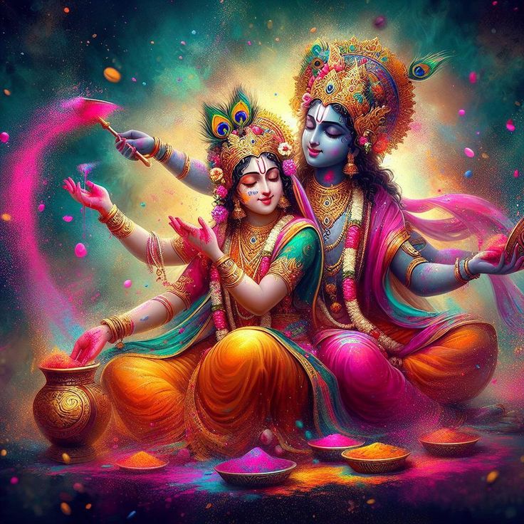 Radha Krishna and Holi