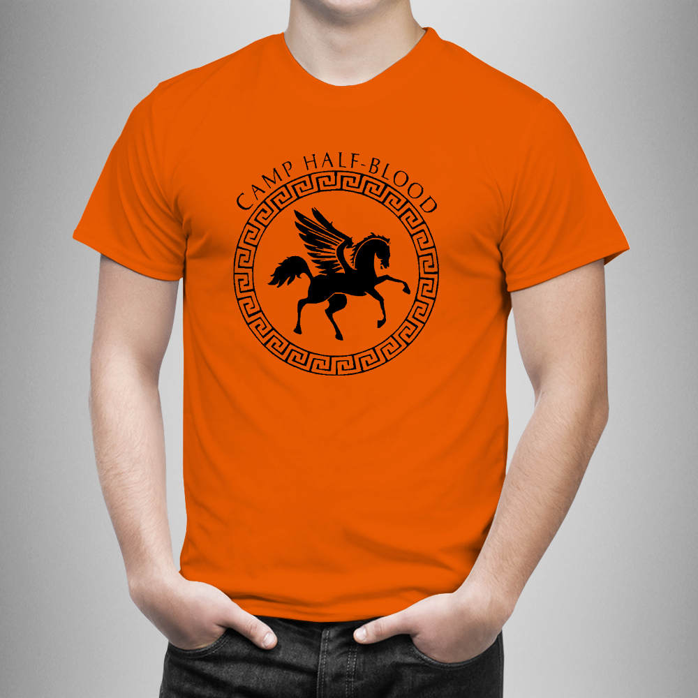 Camp Half Blood Unisex T-shirt. Long Island Sound Greek gods Orange shirt  S-3XL.