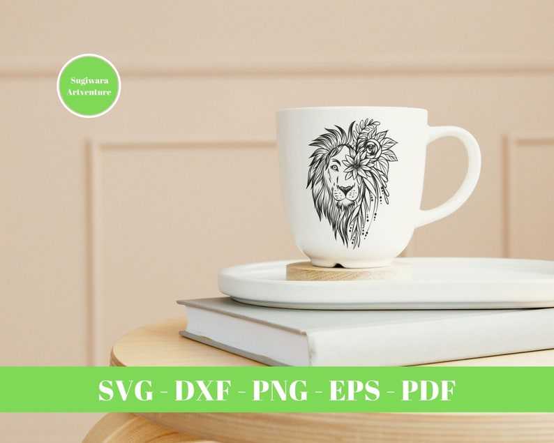 Lion Head Flowers SVG Lion Svg Lion King Svg Floral  Lion Face Svg Files For Cricut#4