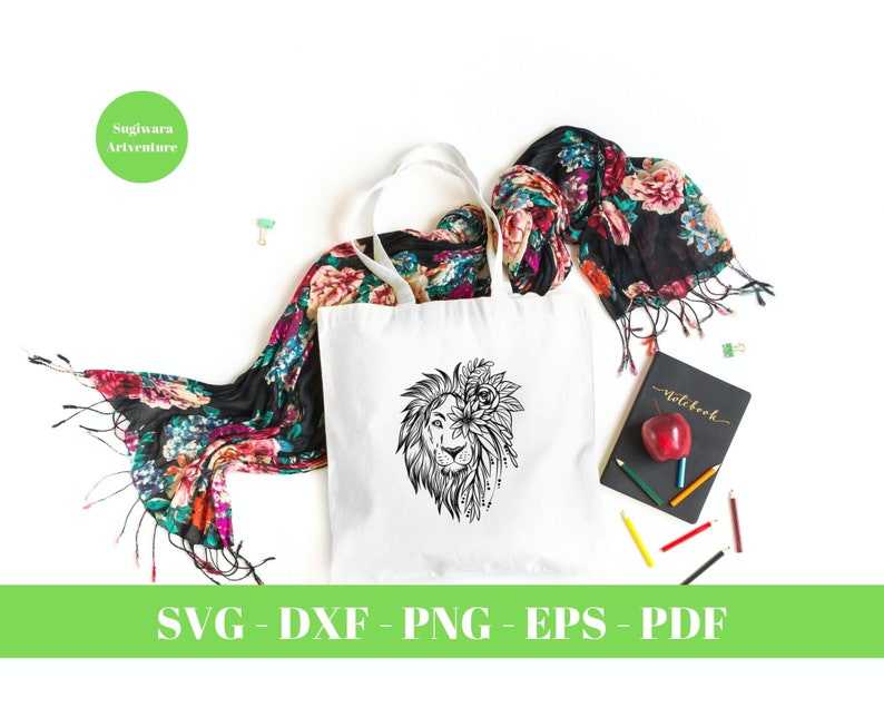 Lion Head Flowers SVG Lion Svg Lion King Svg Floral  Lion Face Svg Files For Cricut#3