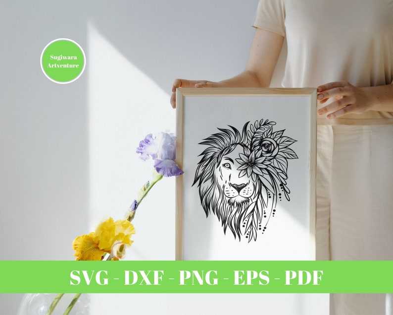 Lion Head Flowers SVG Lion Svg Lion King Svg Floral  Lion Face Svg Files For Cricut