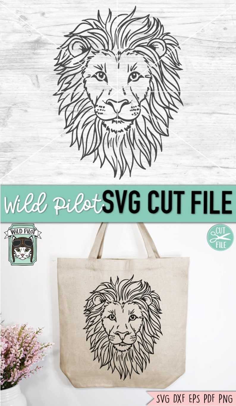 Lion Svg File Animal Face Svg File Wild Animal Svg#4