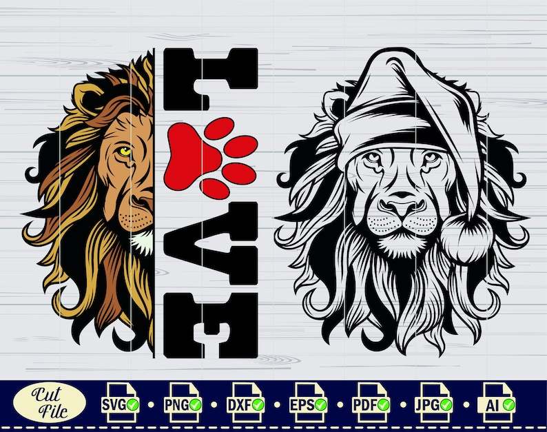 Lion Svg File Lion With Flowers Svg Floral Lion Svg Lion Head Svg#5