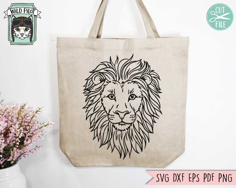 Lion Svg File Animal Face Svg File Wild Animal Svg#3