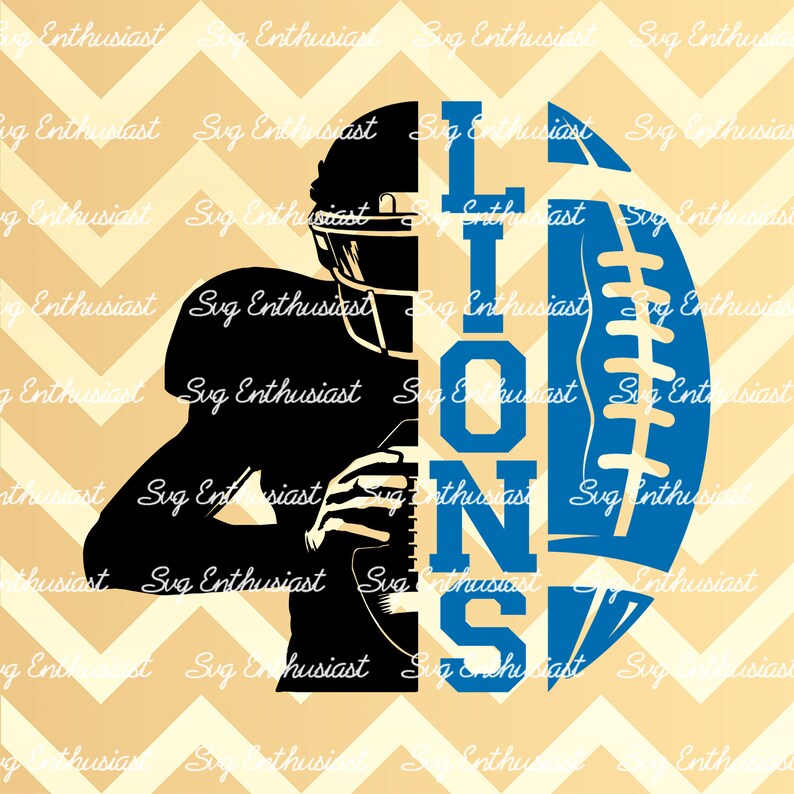 Lions Football Half Player Svg Lions Team Logo Svg