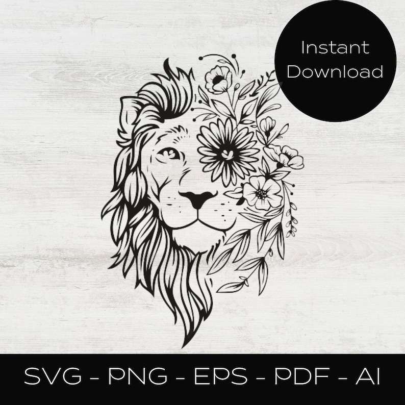 Lion Svg Floral Lion Svg Lion King Svg#1