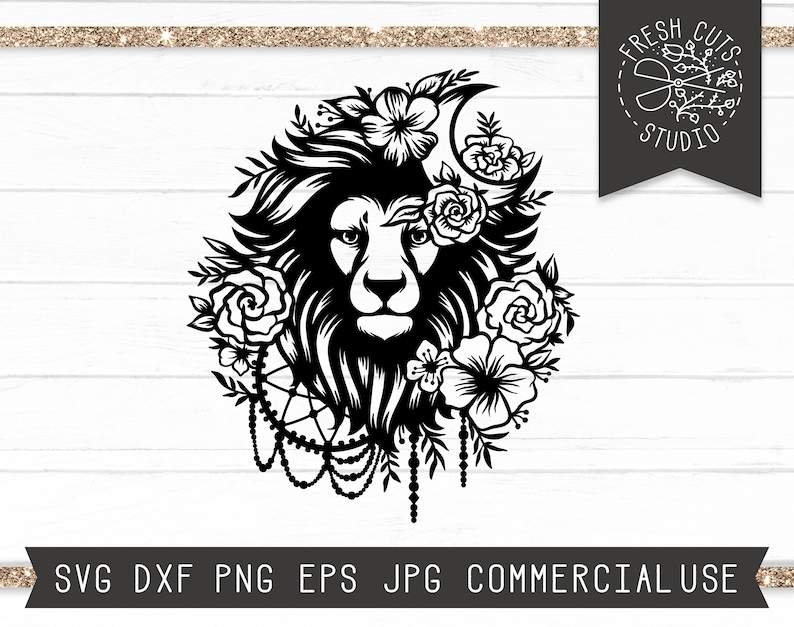 Lion SVG Cut file Lion Floral Svg Lion Head Svg#1