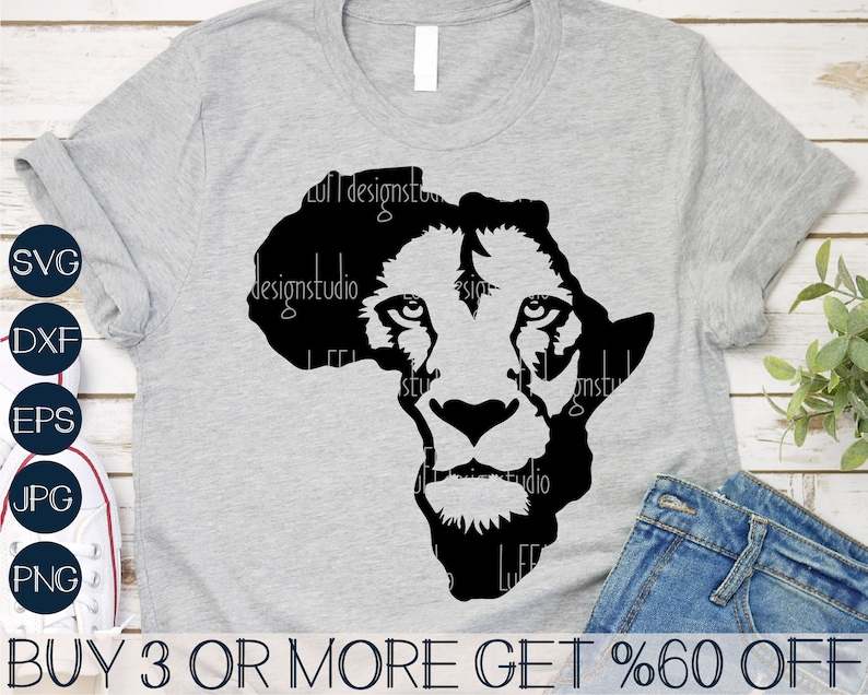 Africa Map With Lion Face Svg Black Lion King Svg 