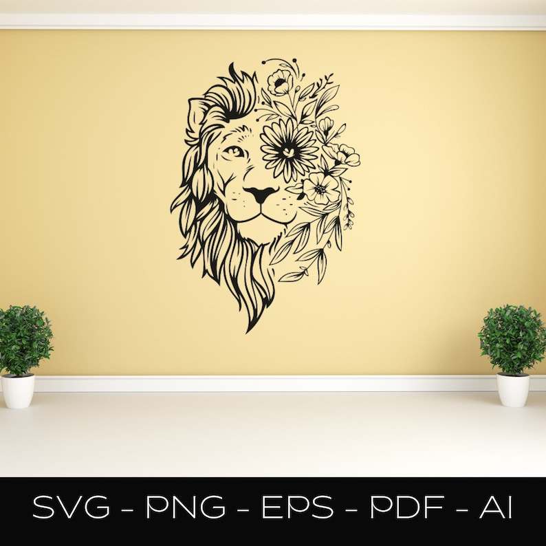 Lion Svg Floral Lion Svg Lion King Svg#5