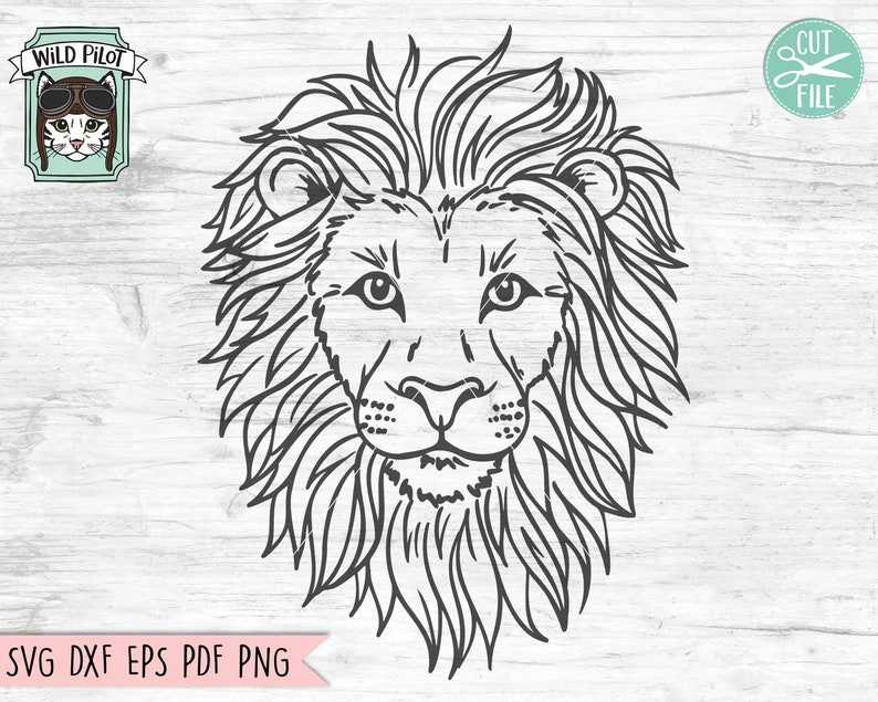 Lion Svg File Animal Face Svg File Wild Animal Svg 
