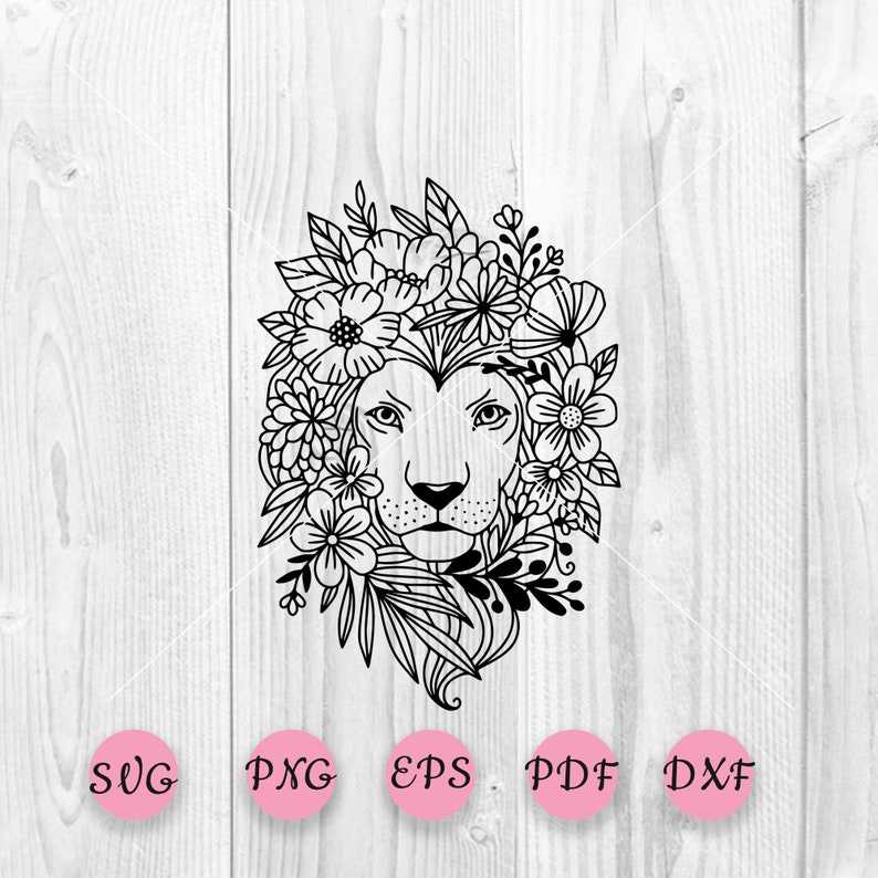 Lion Svg Lion Clipart Lion Flower Svg Lion Face Svg Lion Head Svg 
