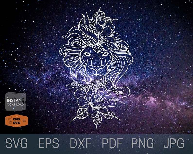 Lion Svg Lion Flower Svg Lion Face Svg Watercolor Lion Svg Lion Cub Outline Svg 