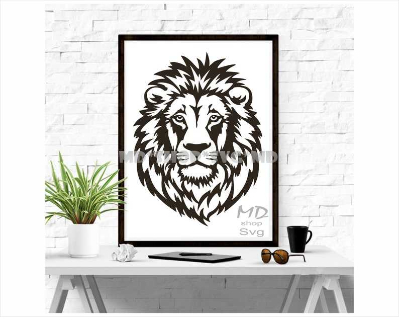 Lion SVG Lion Head Silhouette SVG#8