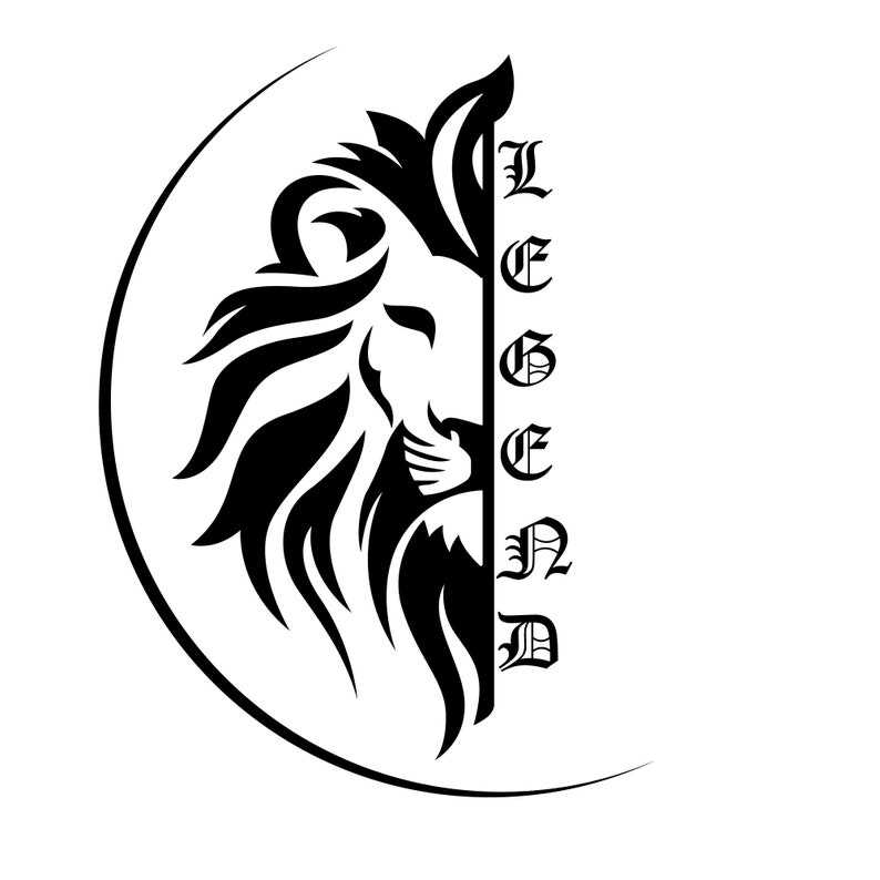 Half Lion Face Svg With Legend Lion Face Svg Lion Head Svg 