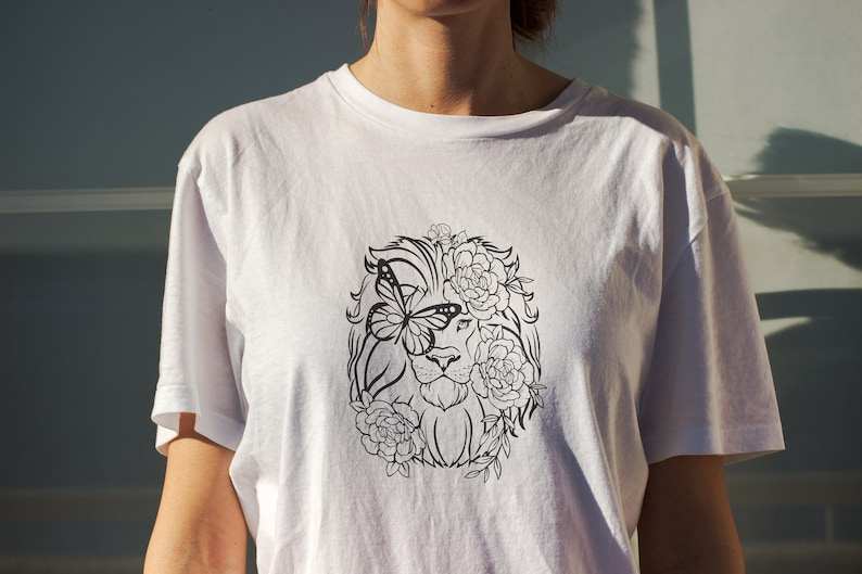 Lion Face Svg Lion with Flower Crown SVG#4