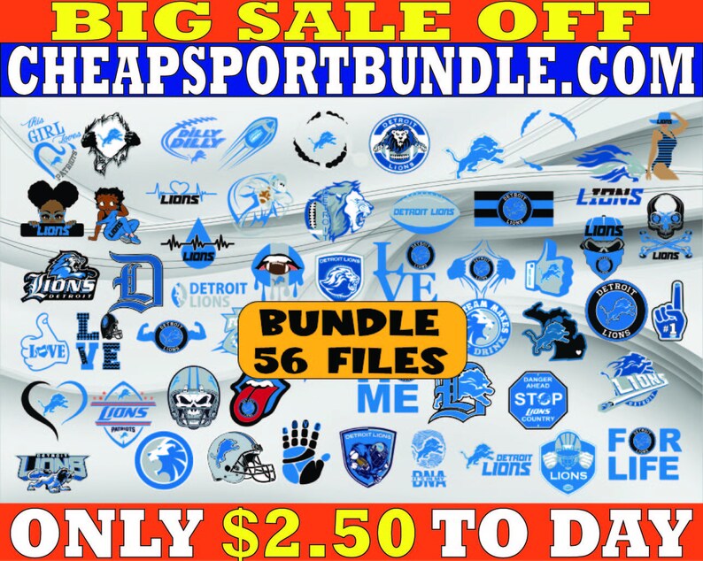 Detroit Lions Svg Clipart Bundle Cutting File