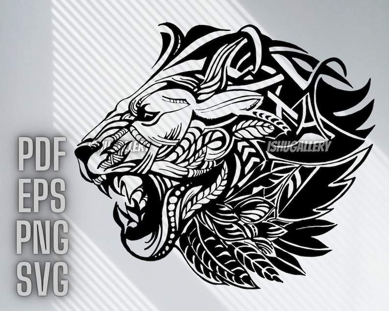 Lion Svg Lion Face Svg Lion Mascot Head SVG 